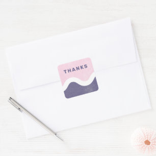 Wavy Line Thank You Envelope Seal - Purple