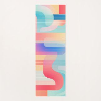 Wavy lines and shapes in pastels yoga mat
