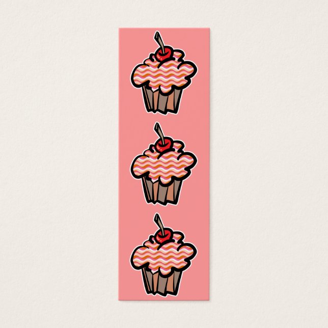 wavy lines cupcake bookmark (Front)