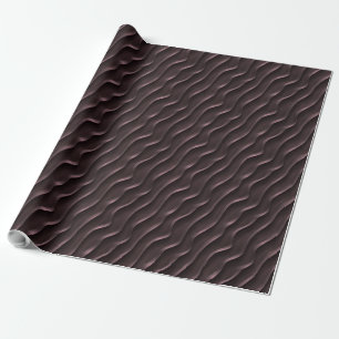 Wavy Lines Dark Background Minimalist Pattern Wrapping Paper