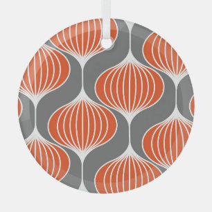 Wavy lines: geometric vintage pattern. glass tree decoration