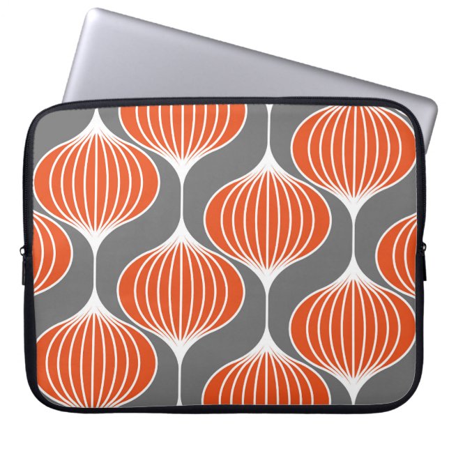 Wavy lines: geometric vintage pattern. laptop sleeve (Front)
