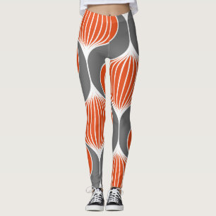 Wavy lines: geometric vintage pattern. leggings