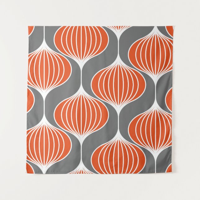 Wavy lines: geometric vintage pattern. tapestry (Front)