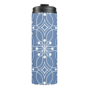 Wavy Lines Geometric Vintage Pattern Thermal Tumbler