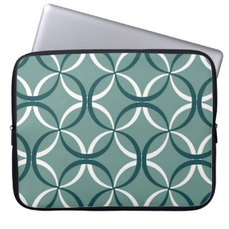 Wavy Lines Green Seamless Pattern Laptop Sleeve