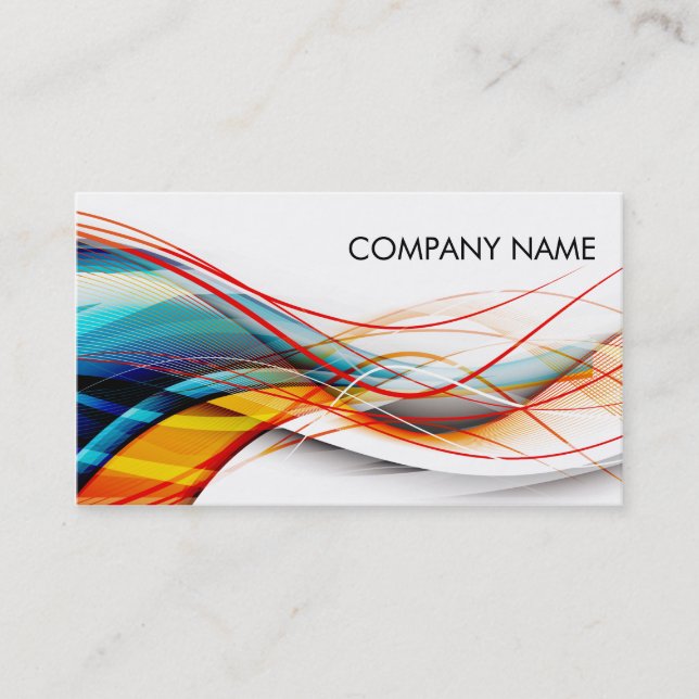 Wavy Lines Modern Science and Technology Business Card (Front)