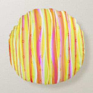 Wavy Lines Round Cushion