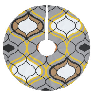 Wavy lines, seamless geometric pattern. brushed polyester tree skirt