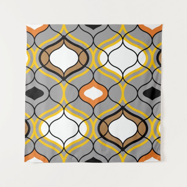 Wavy lines, seamless geometric pattern. tapestry (Front)