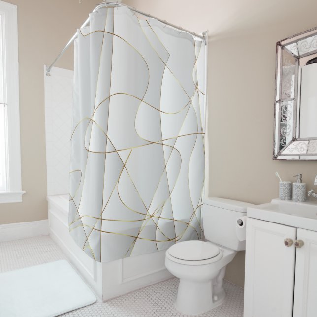 Wavy Lines Shower Curtain (In Situ)