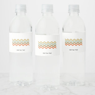 Wavy Lines Water Bottle Label
