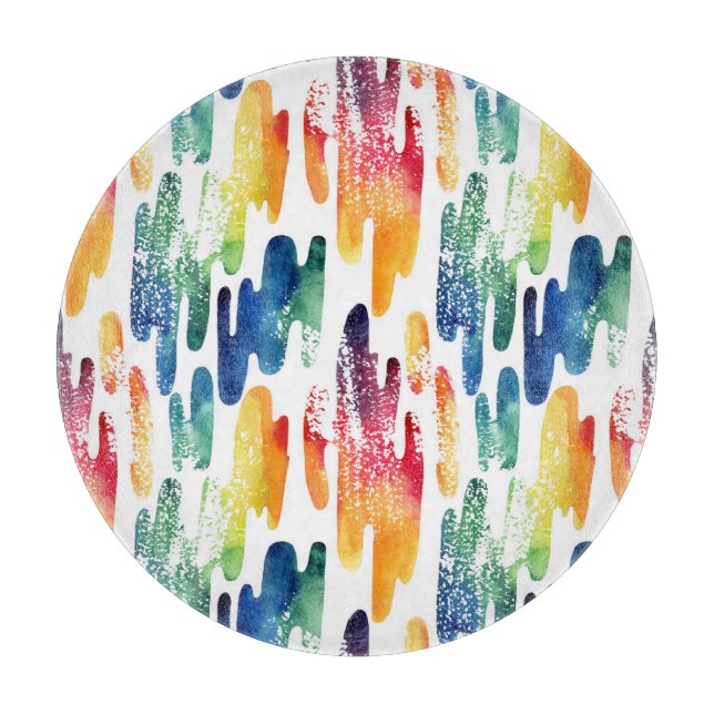Wavy Liquid: Modern Abstract Watercolor. Cutting Board (Front)