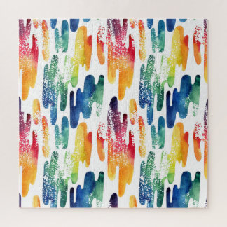 Wavy Liquid: Modern Abstract Watercolor. Jigsaw Puzzle