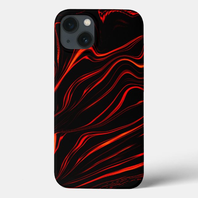 Wavy long red traces in black fund Case-Mate iPhone case (Back)