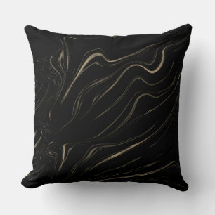 Wavy long traces in black fund, sepia grey cushion