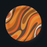 Wavy Loops Retro Abstract 1970s Brown and Orange  Paper Plate<br><div class="desc">Wavy Loops Retro Abstract Pattern in 70s Brown and Orange. Trippy 60s 70s 80s psychedelic aesthetic. Vintage modern 1970s colours. Unique trendy maximalist contemporary boho wavy groovy swirl design with a cool vibe. By Kierkegaard Design Studio.</div>