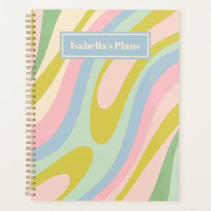 Wavy Loops Retro Abstract Pattern Pastel Planner