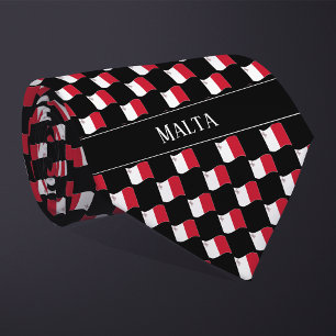 Wavy Malta Flag Pattern  Tie