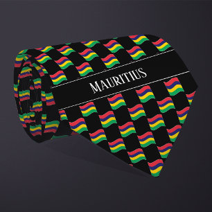 Wavy Mauritius Flag Pattern  Tie
