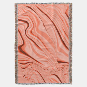 Wavy mix peach, salmon, clear coral and pink throw blanket