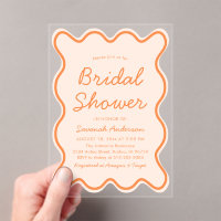 Wavy Modern Curvy Bold Peach Fuzz Bridal Shower