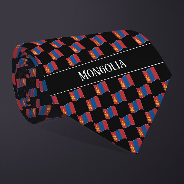 Wavy Mongolia Flag Pattern  Tie (Creator Uploaded)