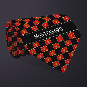 Wavy Montenegro Flag Pattern  Tie