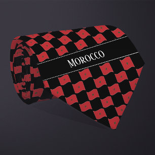 Wavy Morocco Flag Pattern  Tie