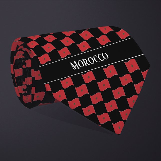 Wavy Morocco Flag Pattern  Tie (Creator Uploaded)