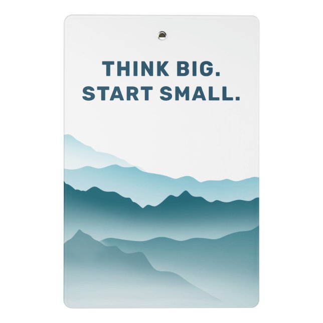 Wavy Mountains Inspirational Quote Personalised Mini Clipboard (Back)