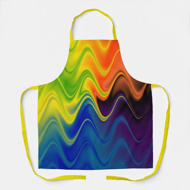 Wavy Multicolor Abstract Apron (Front)