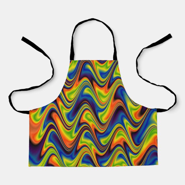 Wavy Multicolor Abstract Apron (Front)