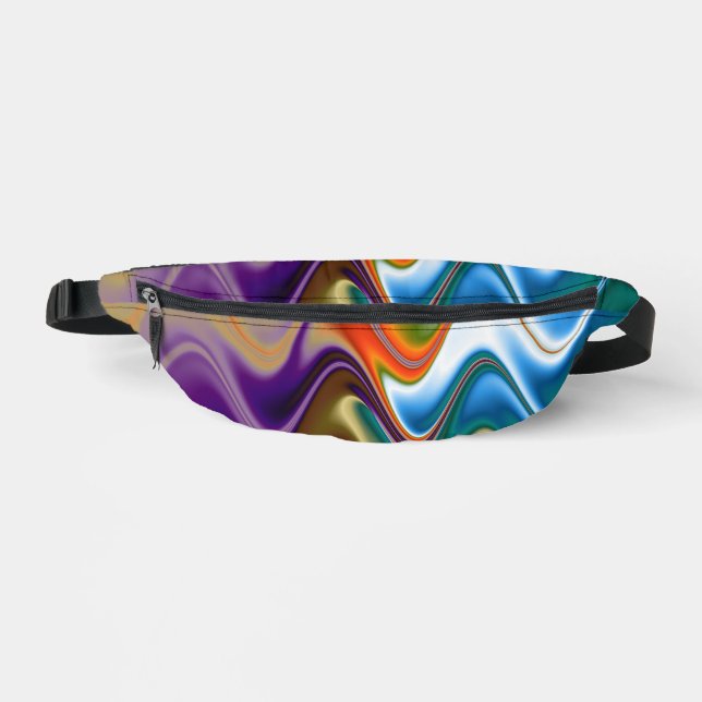 Wavy Multicolor Abstract Bum Bags (Front)