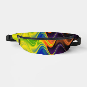 Wavy Multicolor Abstract Bum Bags
