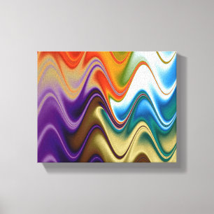 Wavy Multicolor Abstract Canvas Print
