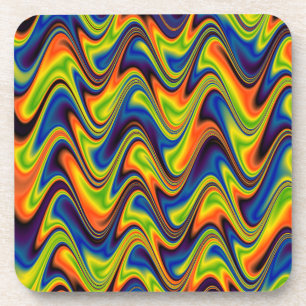 Wavy Multicolor Abstract Coaster
