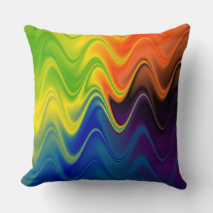 Wavy Multicolor Abstract Cushion