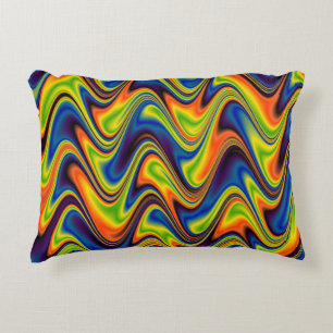 Wavy Multicolor Abstract Decorative Cushion