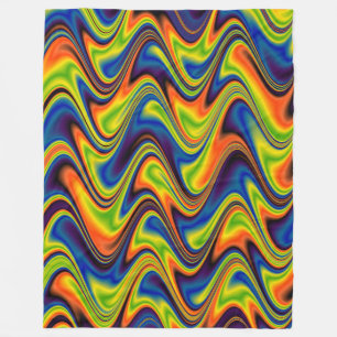 Wavy Multicolor Abstract Fleece Blanket