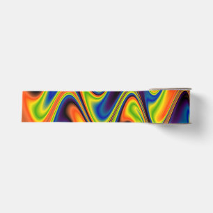 Wavy Multicolor Abstract Grosgrain Ribbon