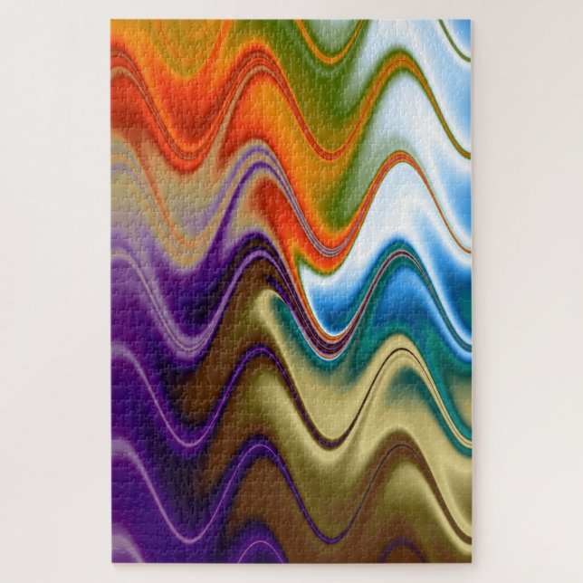 Wavy Multicolor Abstract Jigsaw Puzzle (Vertical)