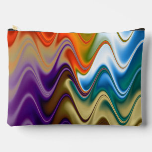Wavy Multicolor Abstract Large Accessory Pouch