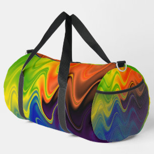 Wavy Multicolor Abstract Large Duffle Bag