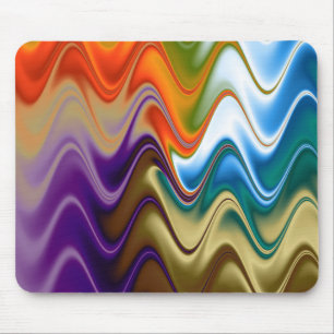 Wavy Multicolor Abstract Mouse Mat