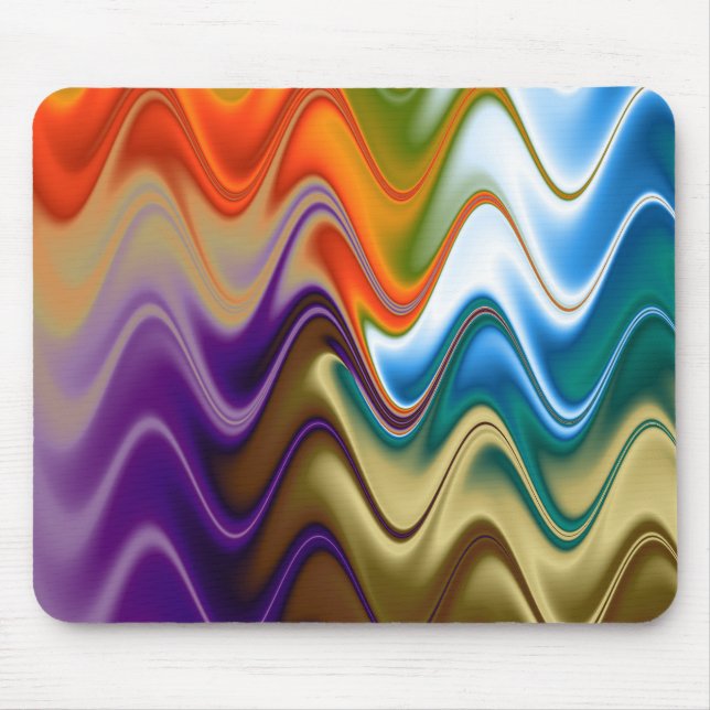 Wavy Multicolor Abstract Mouse Mat (Front)