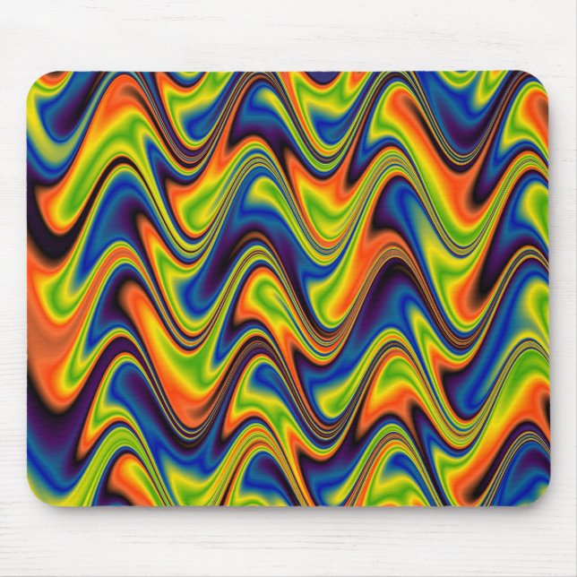 Wavy Multicolor Abstract Mouse Mat (Front)