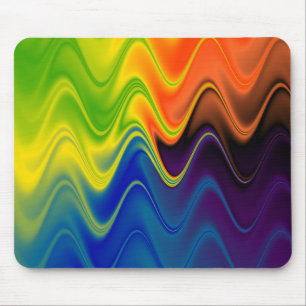Wavy Multicolor Abstract Mouse Mat