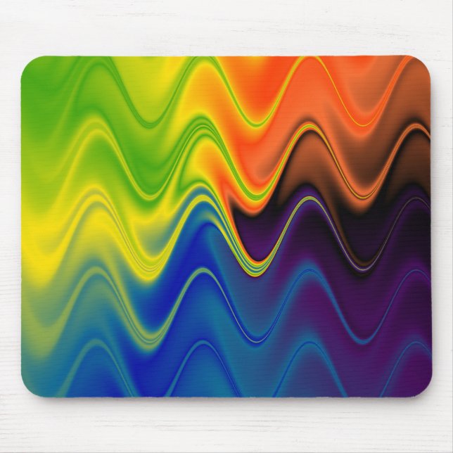 Wavy Multicolor Abstract Mouse Mat (Front)