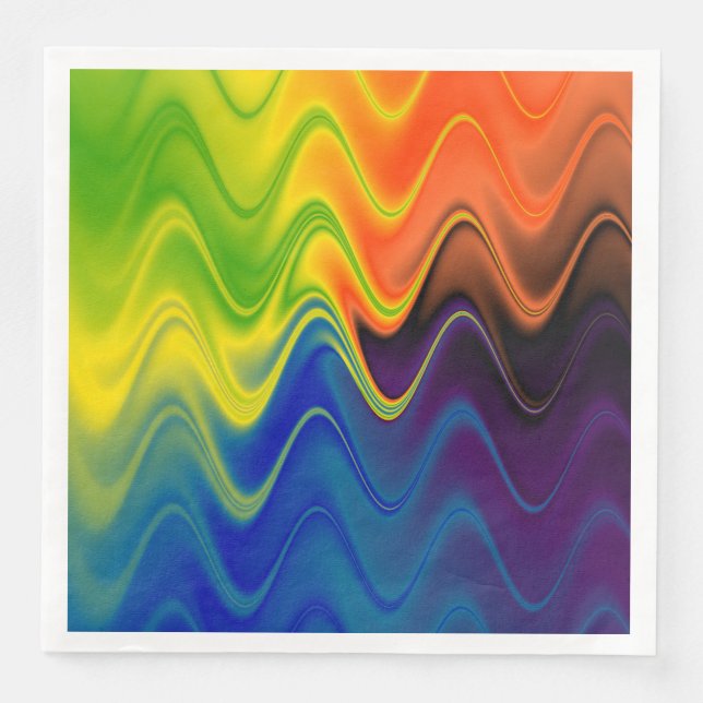 Wavy Multicolor Abstract Napkin (Front)